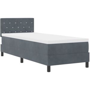 Box Spring Bed with Mattress Dark grey 80 x 200 cm Fabric vidaXL Box Spring Bed with Mattress Dark grey 80 x 200 cm Fabric vidaXL