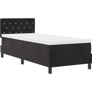 Box Spring Bed with Mattress Black 80 x 200 cm Fabric vidaXL Box Spring Bed with Mattress Black 80 x 200 cm Fabric vidaXL