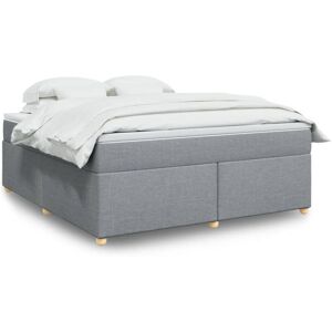 Box Spring Bed with Mattress Light Grey 180x200 cm Fabric vidaXL Box Spring Bed with Mattress Light Grey 180x200 cm Fabric vidaXL
