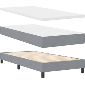 Vidaxl - Box Spring Bed with Mattress Light grey 100 x 200 cm Fabric Vidaxl - Box Spring Bed with Mattress Light grey 100 x 200 cm Fabric