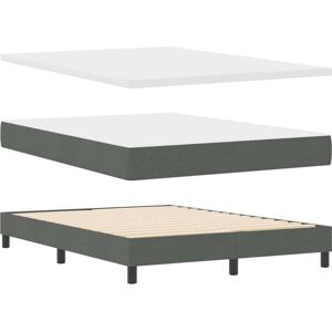 Vidaxl - Box Spring Bed with Mattress Dark grey 140 x 200 cm Fabric Vidaxl - Box Spring Bed with Mattress Dark grey 140 x 200 cm Fabric