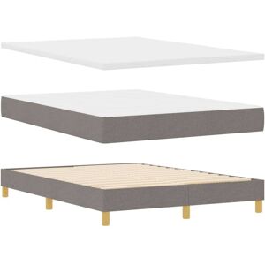 Box Spring Bed with Mattress Cream 90x200 cm Fabric Taupe Vidaxl Box Spring Bed with Mattress Cream 90x200 cm Fabric Taupe Vidaxl