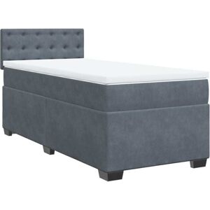vidaXL Box Spring Bed with Mattress - Dark Grey - 80x200 cm - Bed vidaXL Box Spring Bed with Mattress - Dark Grey - 80x200 cm - Bed