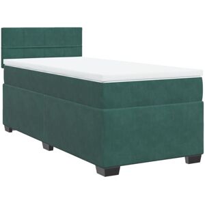 Box Spring Bed with Mattress Dark Green 90x200 cm Velvet Vidaxl Box Spring Bed with Mattress Dark Green 90x200 cm Velvet Vidaxl