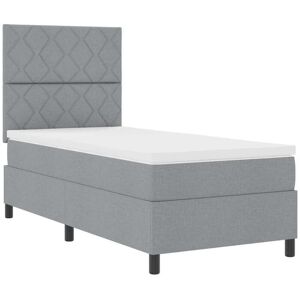 Vidaxl - Box Spring Bed with Mattress Light grey 100 x 200 cm Fabric Vidaxl - Box Spring Bed with Mattress Light grey 100 x 200 cm Fabric
