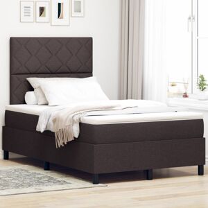 Box Spring Bed with Mattress Dark brown 120 x 190 cm Fabric vidaXL Box Spring Bed with Mattress Dark brown 120 x 190 cm Fabric vidaXL