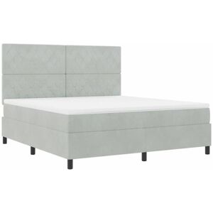 Vidaxl - Box Spring Bed with Mattress Light Grey 180 x 200 cm Velvet Vidaxl - Box Spring Bed with Mattress Light Grey 180 x 200 cm Velvet