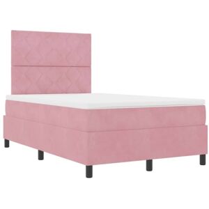 Box Spring Bed with Mattress Pink 120 x 190 cm Velvet Vidaxl Box Spring Bed with Mattress Pink 120 x 190 cm Velvet Vidaxl