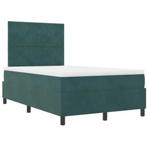 Box Spring Bed with Mattress Dark Green 120 x 200 cm Velvet vidaXL Box Spring Bed with Mattress Dark Green 120 x 200 cm Velvet vidaXL