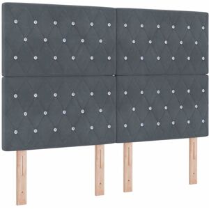 Vidaxl - Box Spring Bed with Mattress Dark grey 140 x 200 cm Velvet Vidaxl - Box Spring Bed with Mattress Dark grey 140 x 200 cm Velvet