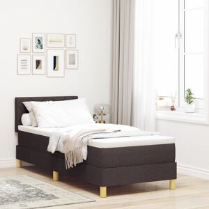 Box Spring Bed with Mattress Dark brown 80 x 200 cm Fabric Vidaxl Box Spring Bed with Mattress Dark brown 80 x 200 cm Fabric Vidaxl