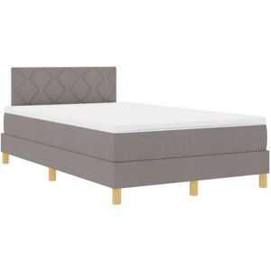 Vidaxl - Box Spring Bed with Mattress Taupe 120 x 200 cm Fabric Vidaxl - Box Spring Bed with Mattress Taupe 120 x 200 cm Fabric