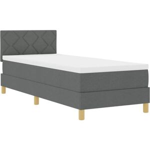 Box Spring Bed with Mattress Dark grey 80 x 200 cm Fabric Vidaxl Box Spring Bed with Mattress Dark grey 80 x 200 cm Fabric Vidaxl