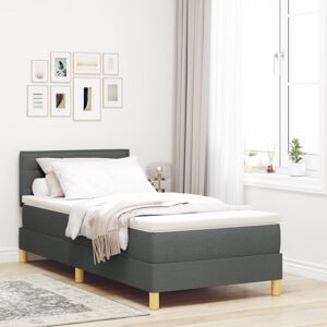 Box Spring Bed with Mattress Dark grey 90 x 190 cm Fabric Vidaxl Box Spring Bed with Mattress Dark grey 90 x 190 cm Fabric Vidaxl