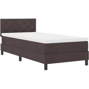 Box Spring Bed with Mattress Dark Brown 90 x 200 cm Fabric Vidaxl Box Spring Bed with Mattress Dark Brown 90 x 200 cm Fabric Vidaxl