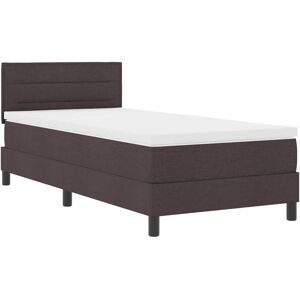 Box Spring Bed with Mattress Dark Brown 90 x 200 cm Fabric Vidaxl Box Spring Bed with Mattress Dark Brown 90 x 200 cm Fabric Vidaxl