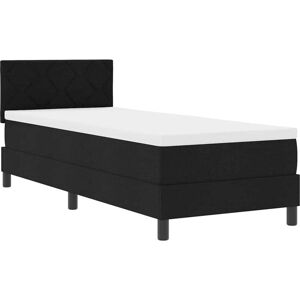 Box Spring Bed with Mattress Black 80 x 200 cm Fabric vidaXL Box Spring Bed with Mattress Black 80 x 200 cm Fabric vidaXL