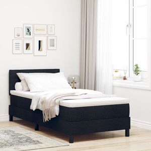 Box Spring Bed with Mattress Black 80 x 200 cm Fabric vidaXL Box Spring Bed with Mattress Black 80 x 200 cm Fabric vidaXL