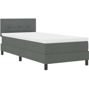 Box Spring Bed with Mattress Dark grey 80 x 200 cm Fabric Vidaxl Box Spring Bed with Mattress Dark grey 80 x 200 cm Fabric Vidaxl