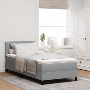 Vidaxl - Box Spring Bed with Mattress Light grey 100 x 200 cm Fabric Vidaxl - Box Spring Bed with Mattress Light grey 100 x 200 cm Fabric
