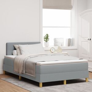 Vidaxl - Box Spring Bed with Mattress Light grey 120 x 190 cm Fabric Vidaxl - Box Spring Bed with Mattress Light grey 120 x 190 cm Fabric