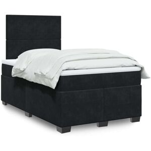 Box Spring Bed with Mattress Black 120x190 cm Small Double Velvet Vidaxl Box Spring Bed with Mattress Black 120x190 cm Small Double Velvet Vidaxl