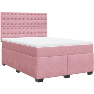 Vidaxl - Box Spring Bed with Mattress Pink 140x190 cm Velvet Vidaxl - Box Spring Bed with Mattress Pink 140x190 cm Velvet