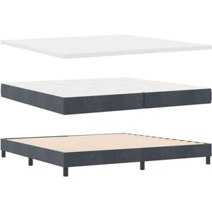 Box Spring Bed with Mattress Black 100x200 cm Velvet Dark grey Vidaxl Box Spring Bed with Mattress Black 100x200 cm Velvet Dark grey Vidaxl