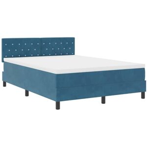 Vidaxl - Box Spring Bed with Mattress Dark blue 140 x 190 cm Velvet Vidaxl - Box Spring Bed with Mattress Dark blue 140 x 190 cm Velvet