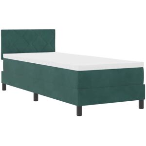 Box Spring Bed with Mattress Dark green 80 x 200 cm Velvet Vidaxl Box Spring Bed with Mattress Dark green 80 x 200 cm Velvet Vidaxl