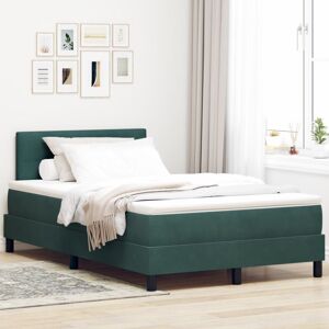 Vidaxl - Box Spring Bed with Mattress Dark green 120 x 200 cm Velvet Vidaxl - Box Spring Bed with Mattress Dark green 120 x 200 cm Velvet