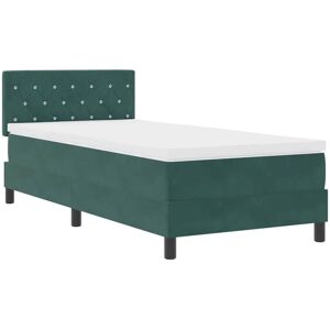 Box Spring Bed with Mattress Dark green 90 x 200 cm Velvet Vidaxl Box Spring Bed with Mattress Dark green 90 x 200 cm Velvet Vidaxl