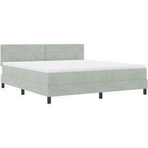 Vidaxl - Box Spring Bed with Mattress Light grey 180 x 200 cm Velvet Vidaxl - Box Spring Bed with Mattress Light grey 180 x 200 cm Velvet