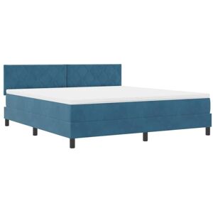 Vidaxl - Box Spring Bed with Mattress Dark blue 180 x 200 cm Velvet Vidaxl - Box Spring Bed with Mattress Dark blue 180 x 200 cm Velvet