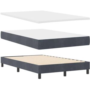 Box Spring Bed with Headboard Dark grey 120 x 190 cm Velvet vidaXL Box Spring Bed with Headboard Dark grey 120 x 190 cm Velvet vidaXL