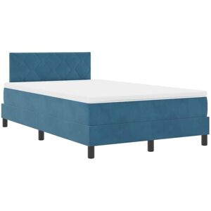 Vidaxl - Box Spring Bed with Mattress Dark blue 120 x 190 cm Velvet Vidaxl - Box Spring Bed with Mattress Dark blue 120 x 190 cm Velvet