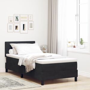 LED Box Spring Bed with Mattress Black 80 x 200 cm Velvet vidaXL LED Box Spring Bed with Mattress Black 80 x 200 cm Velvet vidaXL