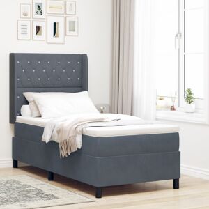 Vidaxl - Box Spring Bed with Headboard Dark grey 100 x 200 cm Velvet Vidaxl - Box Spring Bed with Headboard Dark grey 100 x 200 cm Velvet