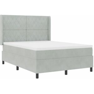 Vidaxl - Box Spring Bed with Headboard Light grey 160 x 200 cm Velvet Vidaxl - Box Spring Bed with Headboard Light grey 160 x 200 cm Velvet