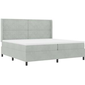 Vidaxl - Box Spring Bed with Headboard Light grey 200 x 200 cm Velvet Vidaxl - Box Spring Bed with Headboard Light grey 200 x 200 cm Velvet