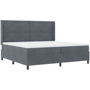Vidaxl - Box Spring Bed with Headboard Dark grey 200 x 200 cm Velvet Vidaxl - Box Spring Bed with Headboard Dark grey 200 x 200 cm Velvet