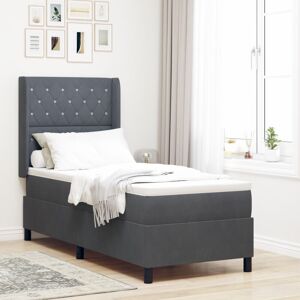 Vidaxl - led Box Spring Bed with Mattres Dark grey 80 x 200 cm Velvet Vidaxl - led Box Spring Bed with Mattres Dark grey 80 x 200 cm Velvet