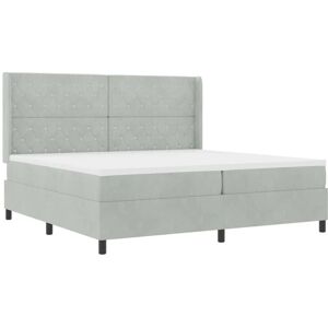 Vidaxl - led Box Spring Bed with Mattres Light grey 200 x 200 cm Velvet Vidaxl - led Box Spring Bed with Mattres Light grey 200 x 200 cm Velvet