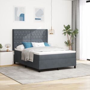 Vidaxl - led Box Spring Bed with Mattres Dark grey 160 x 200 cm Velvet Vidaxl - led Box Spring Bed with Mattres Dark grey 160 x 200 cm Velvet