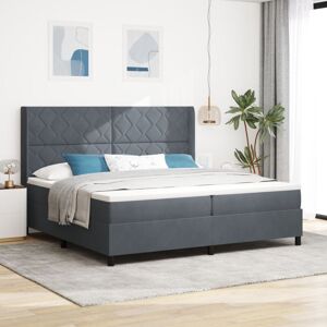 Vidaxl - led Box Spring Bed with Mattres Dark grey 200 x 200 cm Velvet Vidaxl - led Box Spring Bed with Mattres Dark grey 200 x 200 cm Velvet