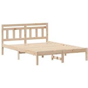 Bed Frame with Headboard Brown Solid pine wood Vidaxl Bed Frame with Headboard Brown Solid pine wood Vidaxl