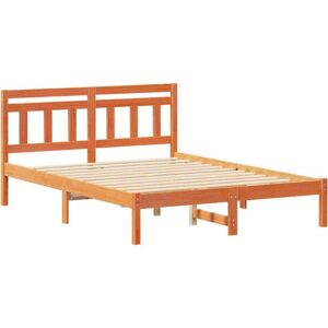 Bed Frame with Headboard Brown Solid pine wood vidaXL Bed Frame with Headboard Brown Solid pine wood vidaXL