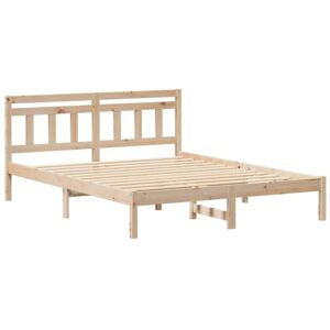 Bed Frame with Headboard Brown Solid pine wood Vidaxl Bed Frame with Headboard Brown Solid pine wood Vidaxl