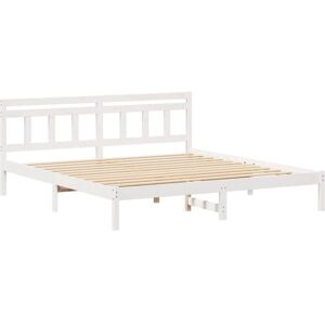 Bed Frame with Headboard White Solid pine wood Vidaxl Bed Frame with Headboard White Solid pine wood Vidaxl