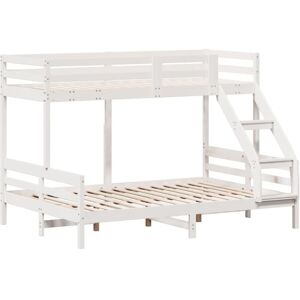 Bunk Bed without Mattress 80x200/140x200 cm White Solid Wood vidaXL Bunk Bed without Mattress 80x200/140x200 cm White Solid Wood vidaXL